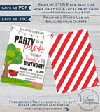 Editable Party in the Park Invitation , Picnic Birthday Party, Backyard Summer BBQ Grill Out Neighborhood Printable