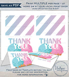 Ice Cream Thank You Card, Editable Whats the Scoop Printable, Summer Gender Reveal Baby Shower Birthday Thanks Folded Card,