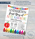 Editable Back to School Photo Prop, 1st Day of Back to School Poster, Personalized School Chalkboard Sign, Any Grade Digital  UTCR
