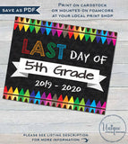 First day of School Chalkboard Sign reusable 1st day 5th Grade Sign Last day of School Crayon Digital Printable
