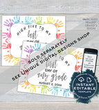 Editable Back to School Photo Prop, 1st Day Back to School Poster, Grow with Me Personalized Hand print School Sign Any Grade
