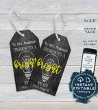 First Day Favor Tags for Teachers, Kids Editable Back to School Teacher Printable Gift Tag, Classroom Chalkboard