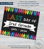 First day of School Chalkboard Sign reusable 1st day 2nd Grade Sign Last day of School Crayon Digital Printable