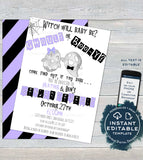 Ghoul or Booy Gender Reveal Invitation, Editable Halloween Reveal Invite He or She Witch will baby be Ghost Digital Printable INSTANT ACCESS