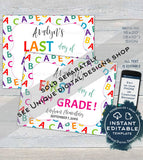 Monster Editable First day of School Sign, reusable Unique Boys Last day School Board, Any Grade, Digital Printable