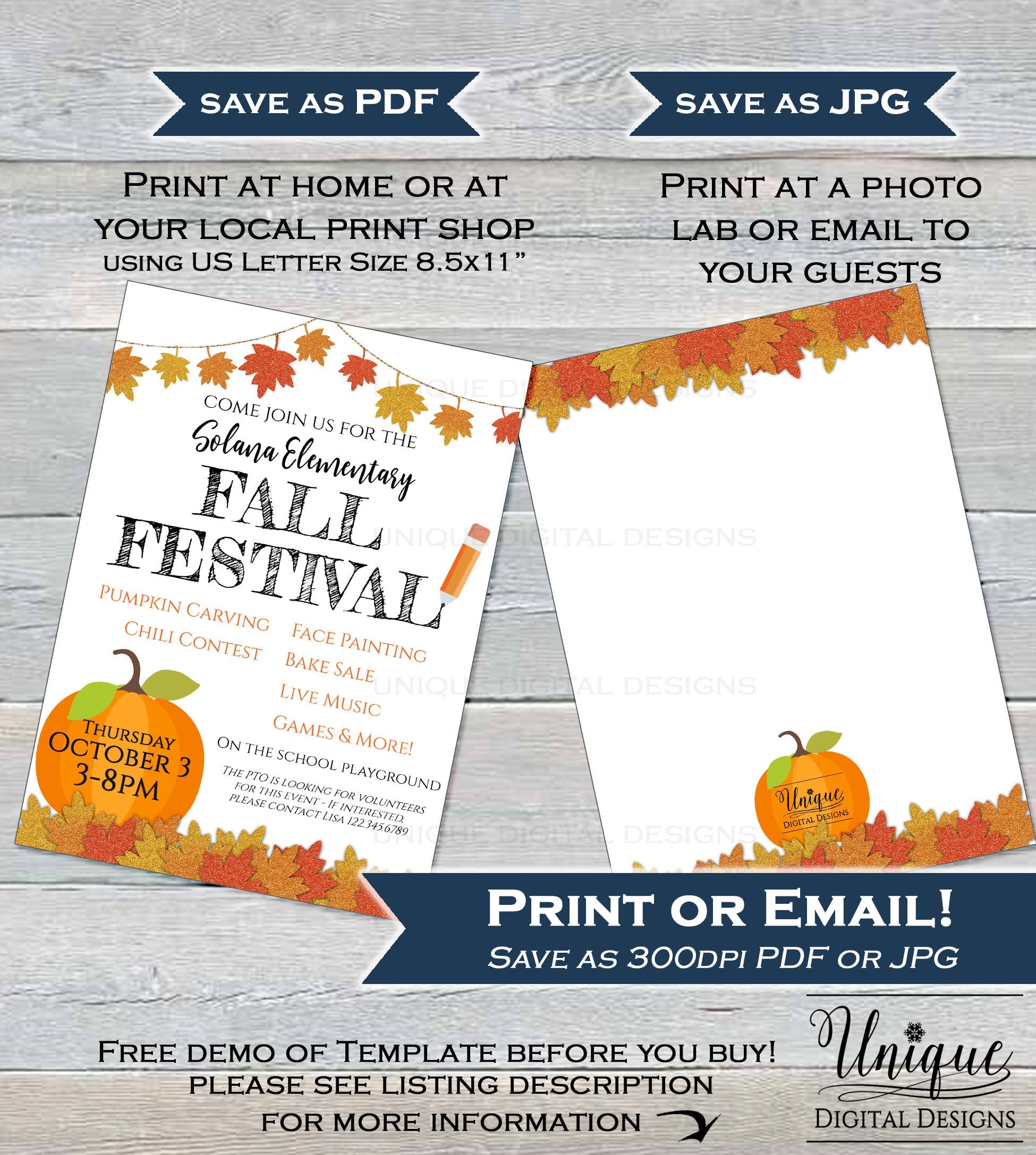 Fall Harvest Invitation Template Customizable Fall Harvest Festival