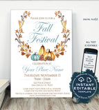 PTA Fall Festival Poster, Editable Fall Harvest Invitation, Printable School Halloween Flyer, Community Church Sign Printable INSTANT ACCESS