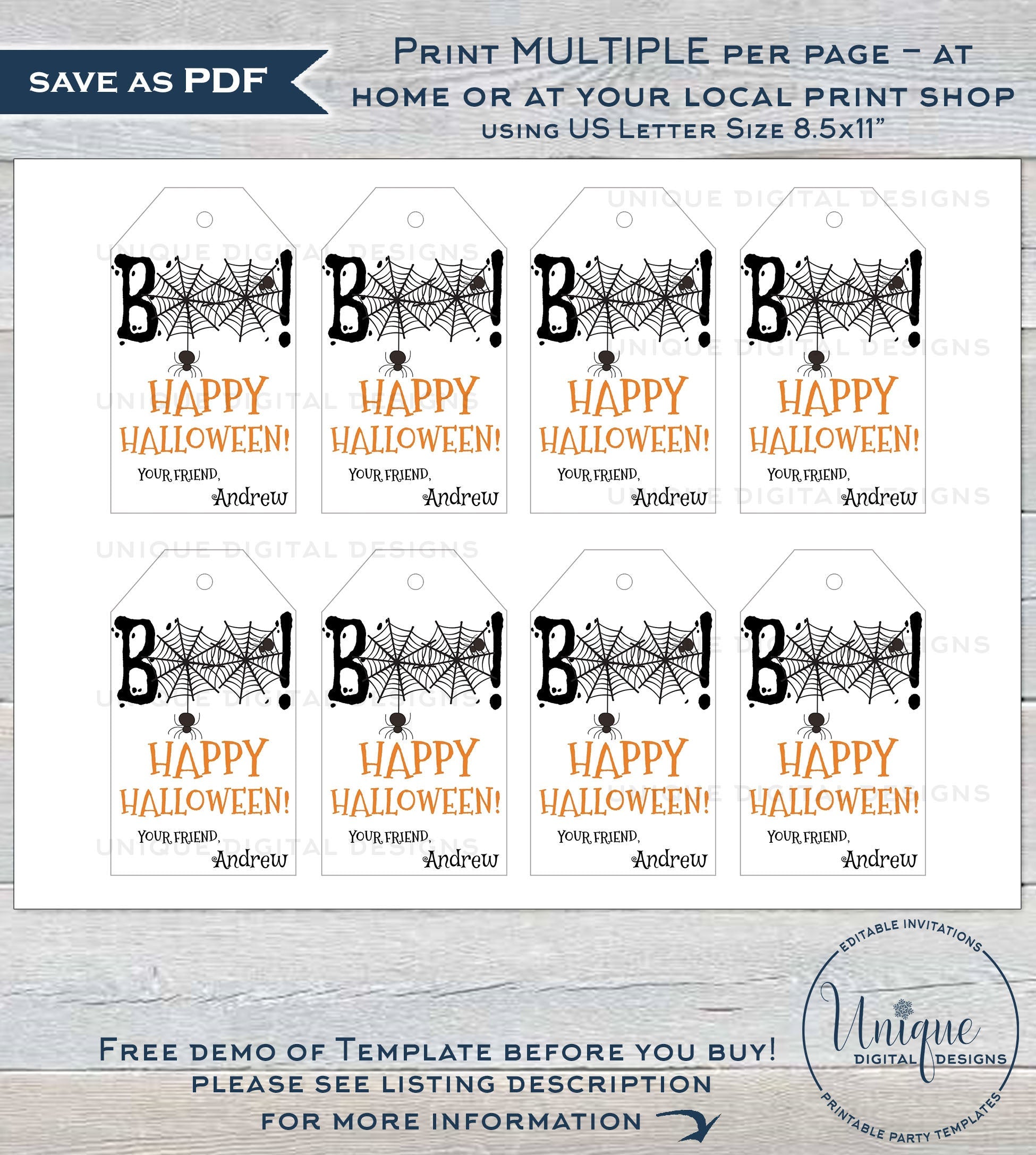 editable-birthday-halloween-favor-tags-boo-personalized-halloween-tag for Free Printable Happy Halloween Tags Editable Birthday Halloween Favor Tags, Boo Personalized Halloween Tag for Free Printable Happy Halloween Tags