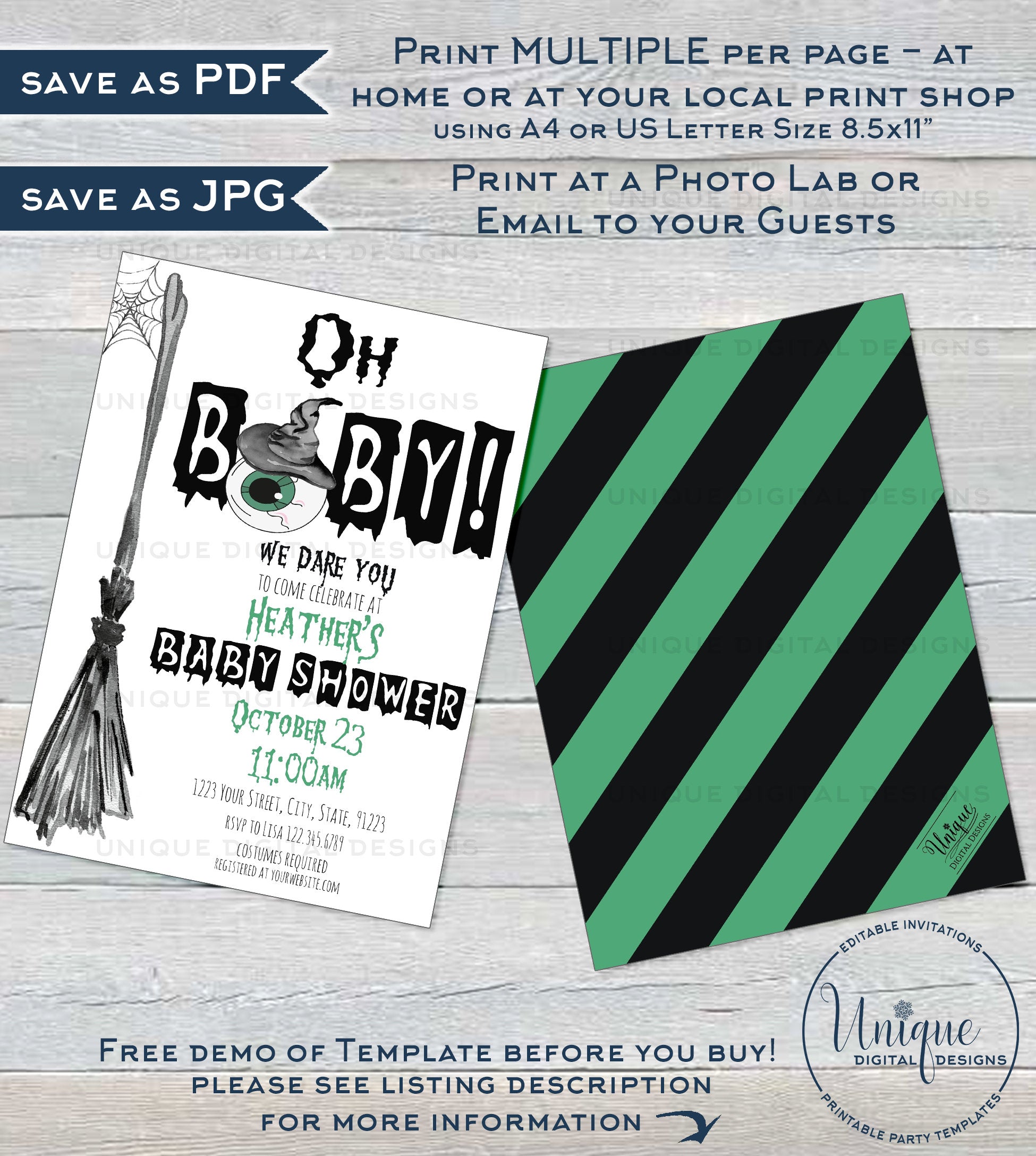 Oh Baby Shower Invitation, Editable Halloween Baby Shower Invite, Spoo oh-baby-shower-invitation-editable-halloween-baby-shower-invite-spoo