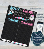 Halloween Gender Reveal Party, Cast your Vote Sign, Booy or Ghoul Ghosts, Baby Reveal Chalkboard, Digital Printable INSTANT DOWNLOAD 16x20