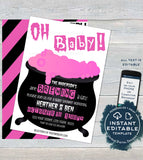 Baby is Brewing Baby Shower Invitation, Editable Oh Baby Sprinkle, Baby Girl, Boy or Neutral Invite Halloween Baby, Printable