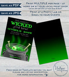 Halloween Party Invitation, Editable Halloween Wicked Witch Invitation, Adult Wicked Costume Party Printable Template INSTANT DOWNLOAD 5x7