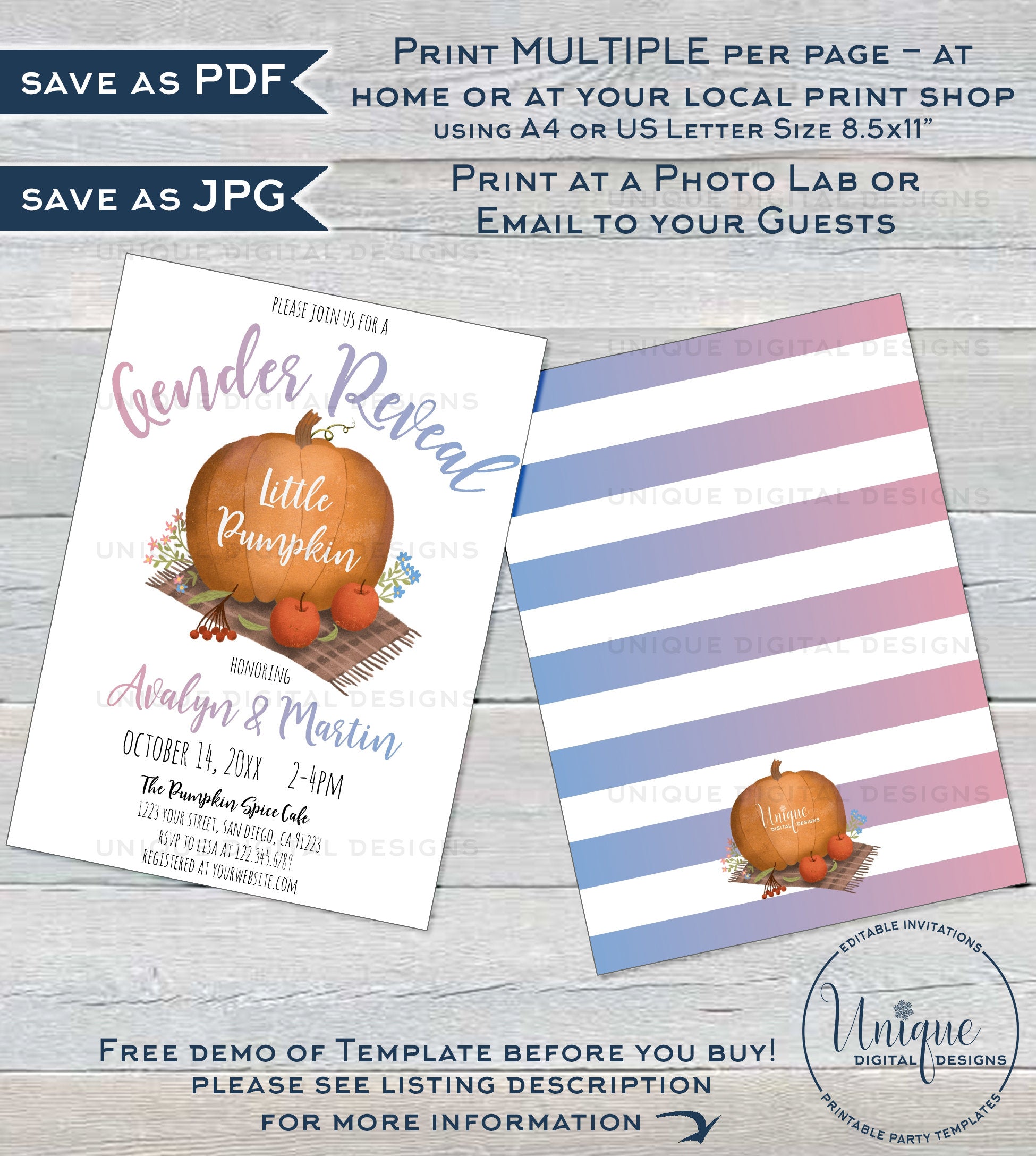 Little Pumpkin Gender Reveal Invitation, Editable Rustic Pumpkin Invit little-pumpkin-gender-reveal-invitation-editable-rustic-pumpkin-invit
