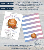 Little Pumpkin Gender Reveal Invitation, Editable Rustic Pumpkin Invite, What will Baby Be, Fall Harvest Printable Template INSTANT ACCESS