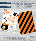 Boos and Booze Invitation, Editable Halloween Party Invite Boo and Brews Beer Spooktacular Costume Party Printable Custom diy INSTANT ACCESS