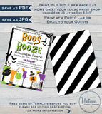 Boos and Booze Invitation, Editable Halloween Party Invite, Birthday Beer Cocktail Boos and Brews Spooktacular Costume Party INSTANT ACCESS