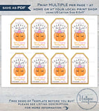 Editable Thanksgiving Favor Tags, Thankful Personalized Thanksgiving Tags, Kids Printable Unicorn Pumpkin Thank You Gift Tag INSTANT ACCESS