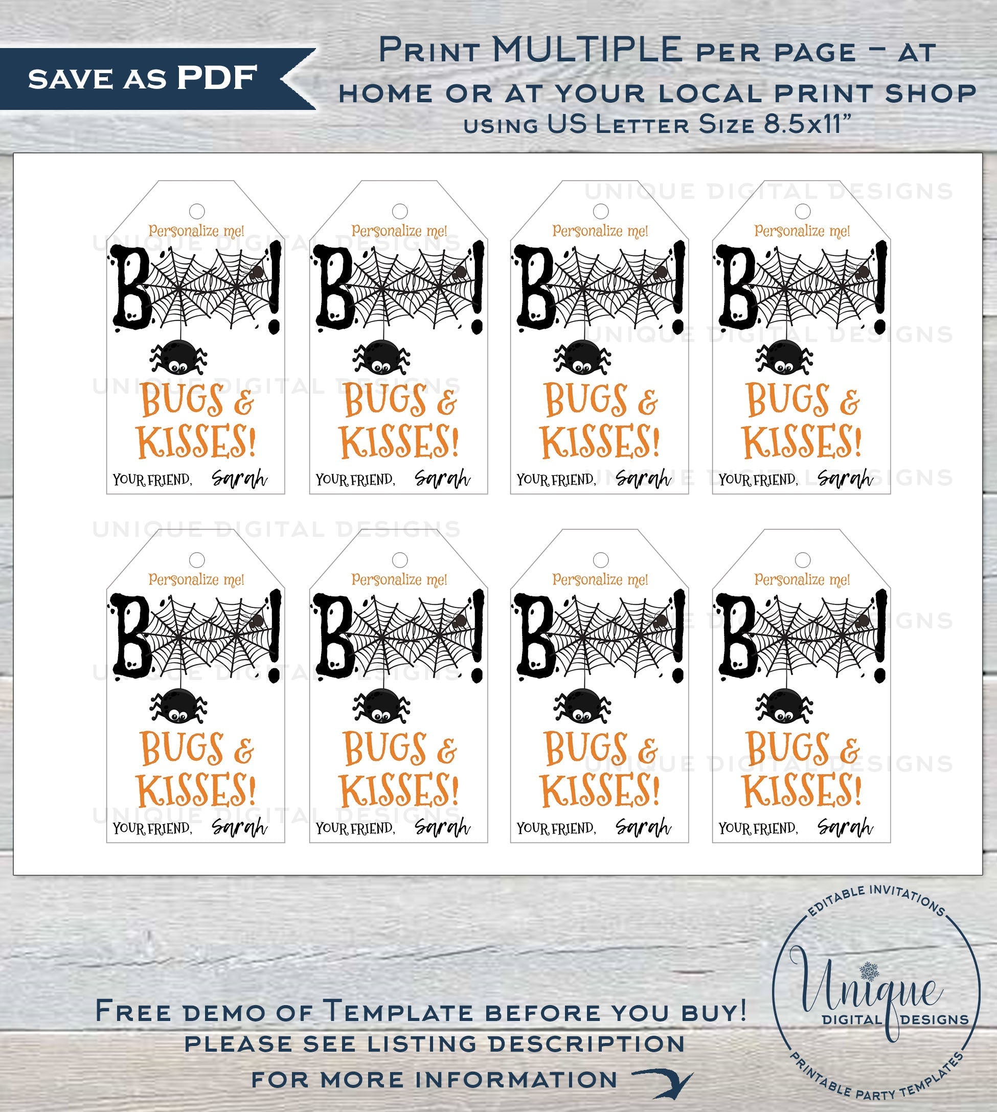 editable-halloween-favor-tags-bugs-and-kisses-personalized-halloween for Bugs And Kisses Free Printable Editable Halloween Favor Tags, Bugs and Kisses Personalized Halloween for Bugs And Kisses Free Printable