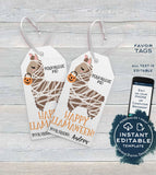 Editable Halloween Favor Tags, Costume Llamaween Personalized Halloween Tags, Trick or Treat Thank You Printable, Kids Gifts INSTANT ACCESS