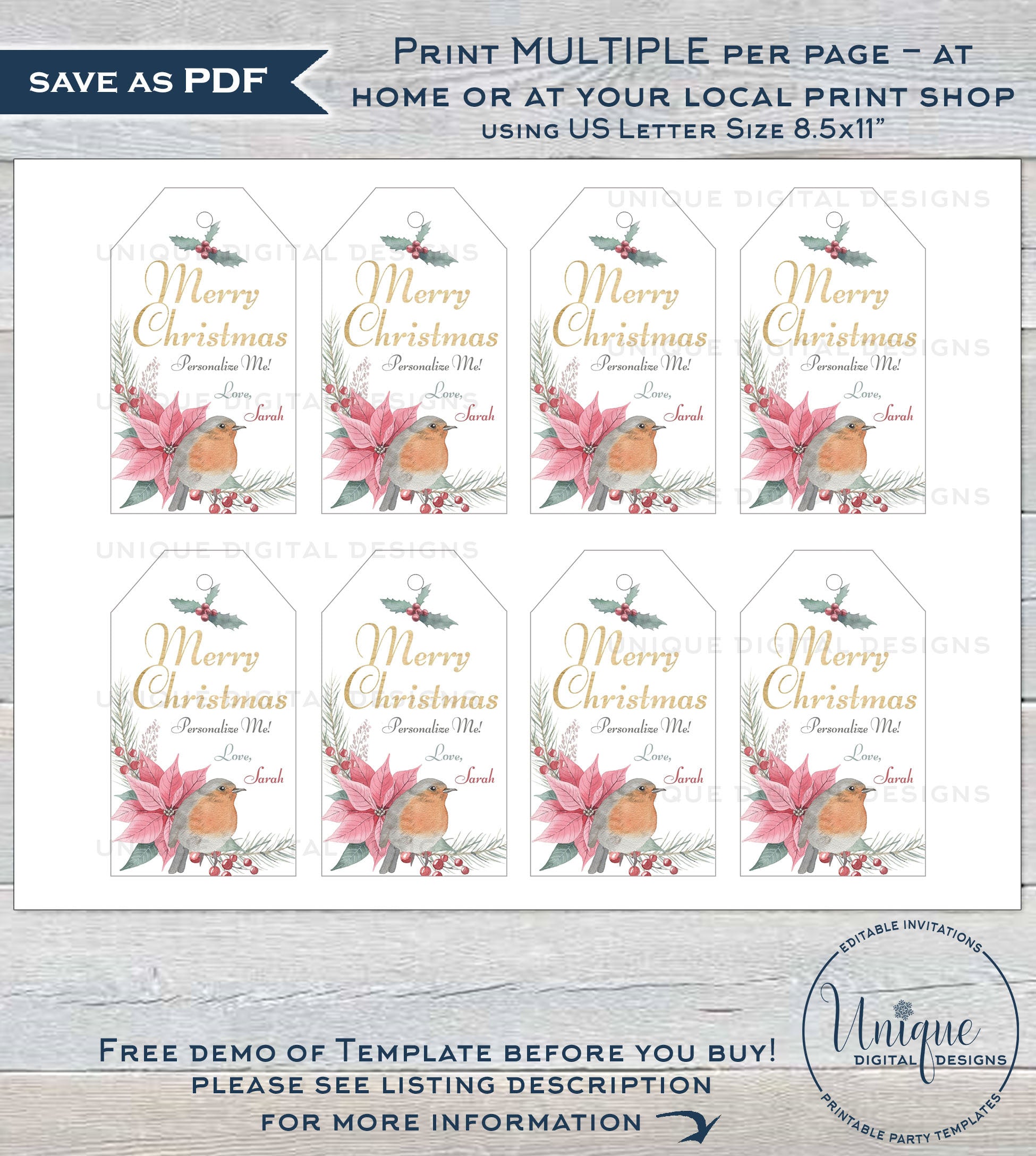editable-christmas-gift-tags-personalized-holiday-tags-rustic-gift-l for Gift Tags Template Printable Free Editable Christmas Gift Tags, Personalized Holiday Tags, Rustic Gift L for Gift Tags Template Printable Free