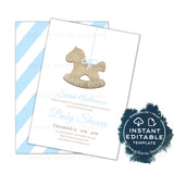 Editable Rustic Baby Shower Invitation Kit, Sweet Baby Girl Elegant Christmas Ornament, Personalized Baby Sprinkle Printable INSTANT ACCESS