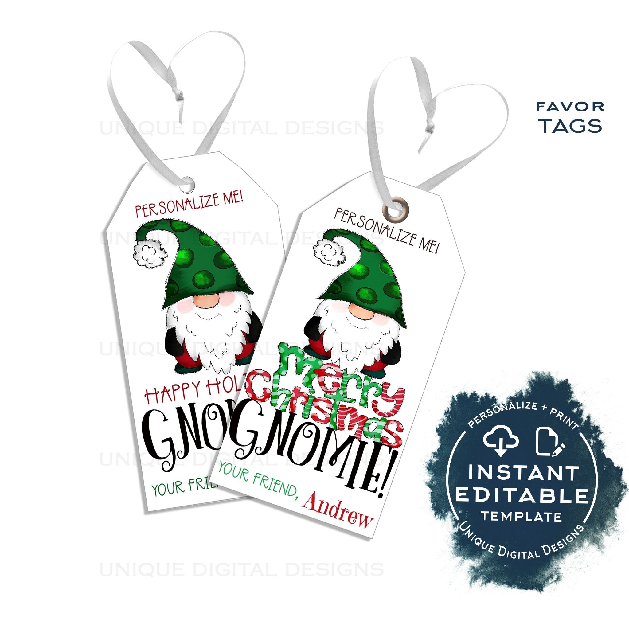Personalised Joyful Christmas Gift Tags Custom Present Tags 