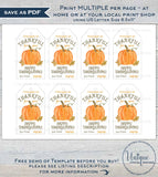 Editable Thanksgiving Favor Tags, Thankful Personalized Thanksgiving Tags, Printable Friendsgiving Thank You Pumpkin Gift Tag INSTANT ACCESS