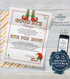 Editable Elf Kit, Personalized Elf Welcome Letter, Christmas Elf Props, Surveillance Arrival Goodbye Report Card Marquee Sign INSTANT ACCESS