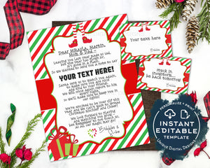 Editable Elf Arrival Letter, Elf Welcome Letter, Custom Santa Letter We are Back Christmas Elves Letter Printable Excuse Note INSTANT ACCESS