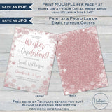 Editable Winter Onederland Invitation, First Birthday Invite Girl Winter Wonderland Party 1st Birthday Printable Personalized