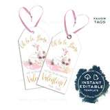 Editable Llama Valentines Gift Tags, Girls Llama Say You Are Fabulous Valentine Card Kid Class School Teacher Staff Printable Favor