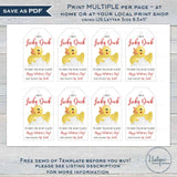 Teachers Editable Valentine Lucky Duck Tags, Rubber Ducky Valentine Gift Tag, Personalized Non Candy Favor Printable School