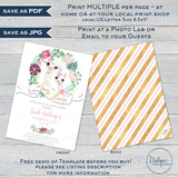 Editable Mama Llama Baby Shower Invitation Kit, Llama Llama Baby Girl Floral Watercolor, Personalized Baby Sprinkle Printable