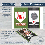 First Birthday Baseball Banner, Editable Baseball 1st Year Photo Banner Bunting Flags, Birthday Boy Decor Printable Template