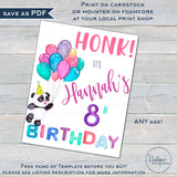 Happy Birthday Yard Sign, Honk Girls Editable Parade Drive By Poster, Panda Balloon Quarantine Birthday Banner Printable Digital INSTANT DIY