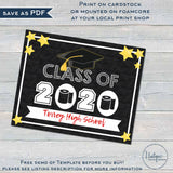 Class of 2020 Yard Sign, Editable Graduation Parade Drive By Poster