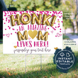 Virtual Mother's Day Yard Sign, Editable Honk for an Amazing Mom Poster