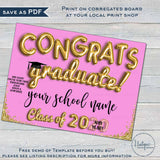 Personalized Graduation Yard Sign, Editable Congrats Graduate Poster - Any Year