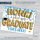 Honk Graduation Yard Sign, Editable Quarantine Parade Drive By Poster Personalized