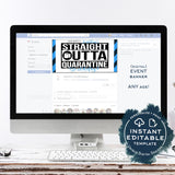 Straight Outta Quarantine Birthday Party Invitation, Editable End of Social Distance Invite, Out of Quarantine Kids Party Digital INSTANT