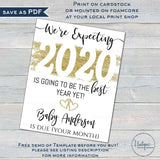 Editable New Year's Pregnancy Announcement Sign, 2021 Baby Reveal Photo Prop, New Years Eve