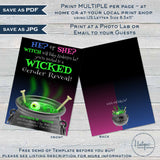 Halloween Gender Reveal Invitation, Wicked Editable Halloween Invite Witch will He or She be Costume Party Printable