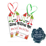 Editable Christmas Pajama Party Invitations, Adult Christmas Invite, Lets get Elfed Up 2020