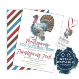 Thanks for Nothing 2020, Thanksgiving Friendsgiving Party Invitations, Editable Adult Party