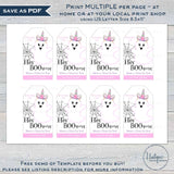 Editable Halloween Favor Tags, Hey Boo Unicorn Personalized Halloween Tags, Girls Trick or Treat Printable, Loot Bag Topper Gift diy INSTANT