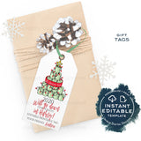 Editable Christmas Gift Tags, 2020 Will Go Down in History, Quaran-tree Personalized Holiday Tags, Gift Label Printable Favor Tag INSTANT