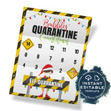 Editable Elf Quarantine Arrival KIT 2020, Elf Welcome Letter Mask 14 day Christmas Countdown Calendar Christmas Elf Letter Printable INSTANT