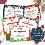 Christmas Gift Certificates Templates, Editable Gift from Santa, Last Minute Stocking Stuffer, Elf Goodbye Bye Letter, Elf Printable INSTANT