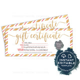 Editable Gift Certificate, Christmas Printable Gift Voucher, Mail Delayed Delivery Late Package, Shipping Soon Last Minute Gift Card INSTANT