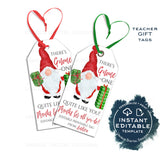 Editable Christmas Gift Tags, Teacher Gnome one like you, Personalized School Gifts Holiday Tags, PTA pto Label Printable Favor Tag INSTANT